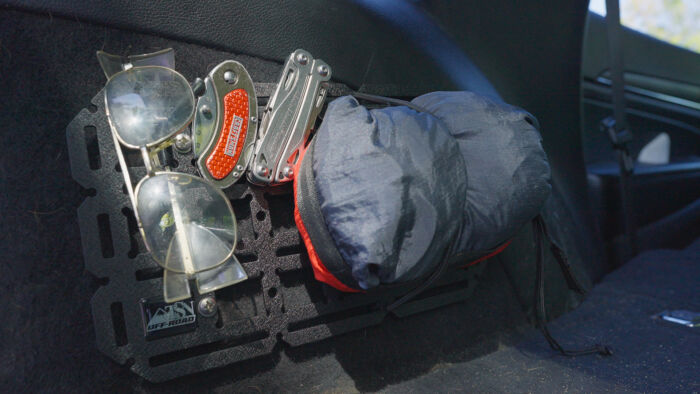 Multiple accessories on BungeeBoard™ 12×7 Molle Panel